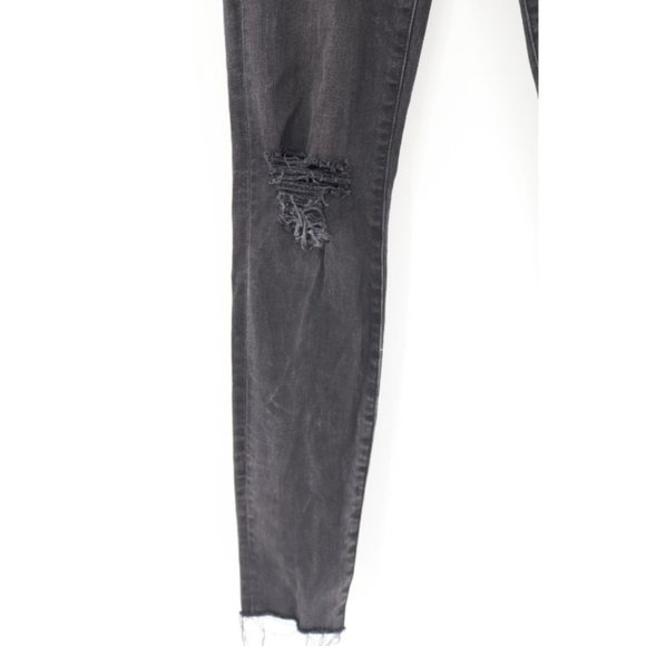 Madewell Womens 26 9" High Rise Skinny Denim Jean Lunar Wash Stretch Ripped Knee - Picture 2 of 12